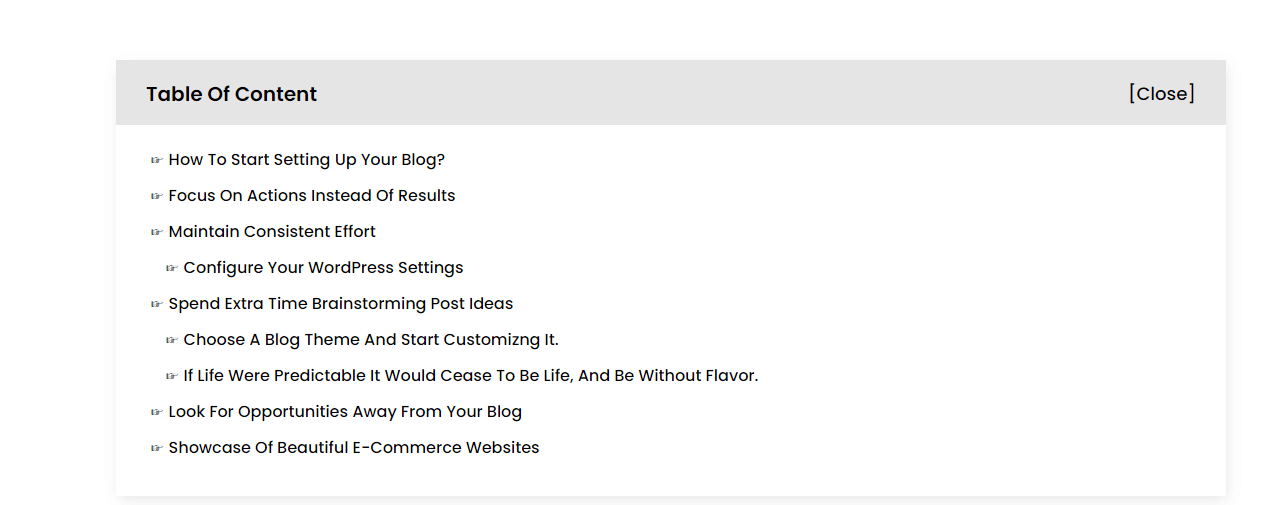 Table of Contents #1-Style 2