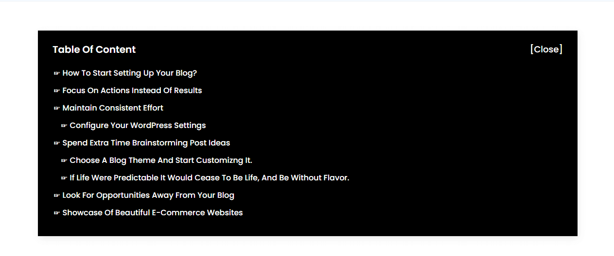Table of Contents #1-Style 3