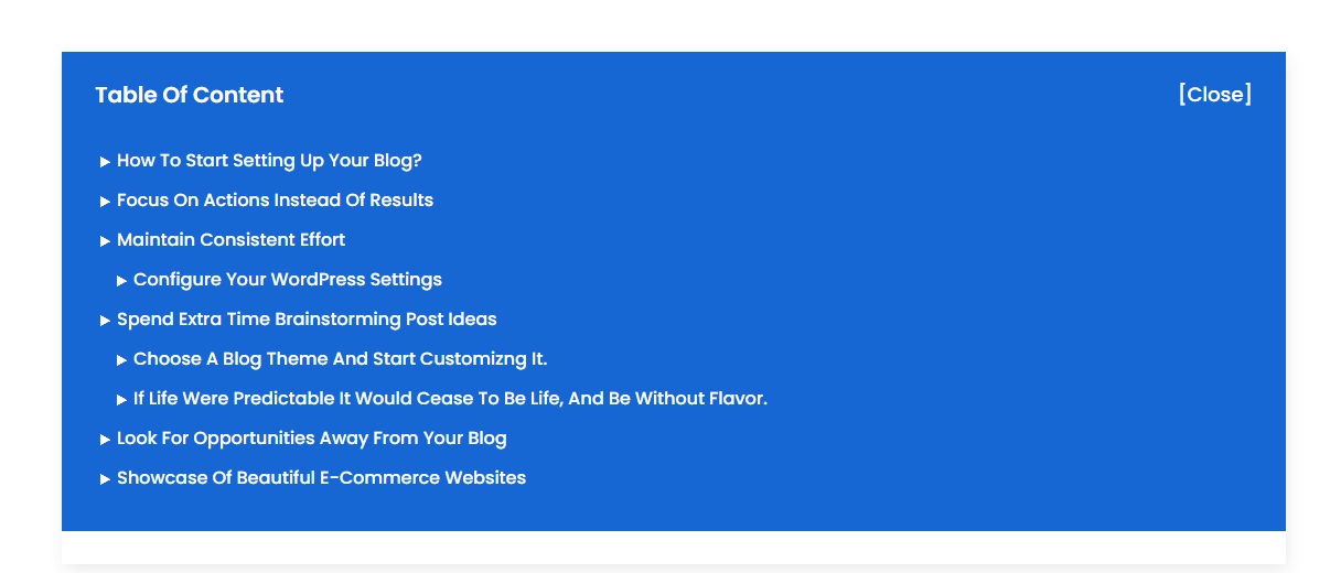 Table of Contents #1-Style 4