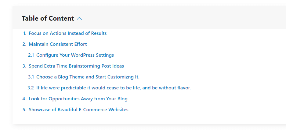 Table of Contents #1-Style 6