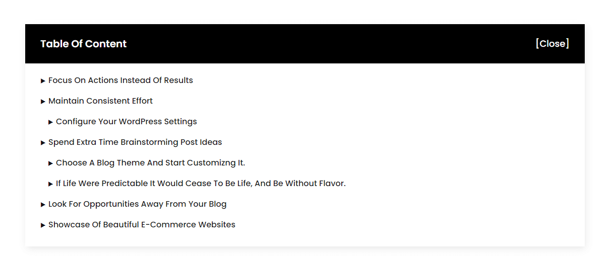 Table of Contents #1-Style 7