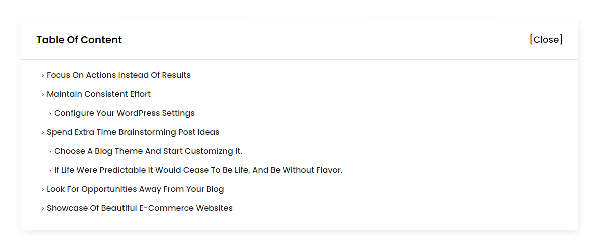 Table of Contents #1-Style 8