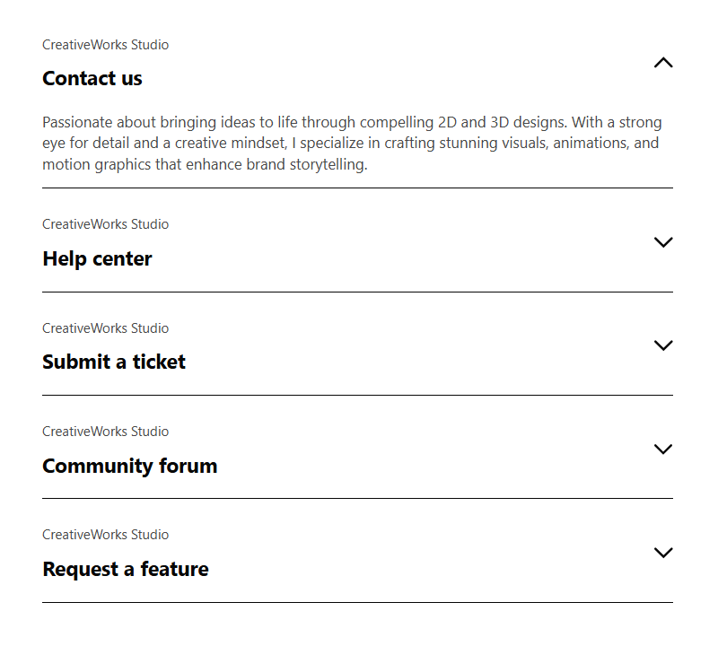 Accordion Block #Style 1