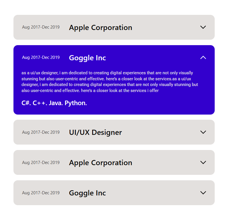 Accordion Block #Style 7